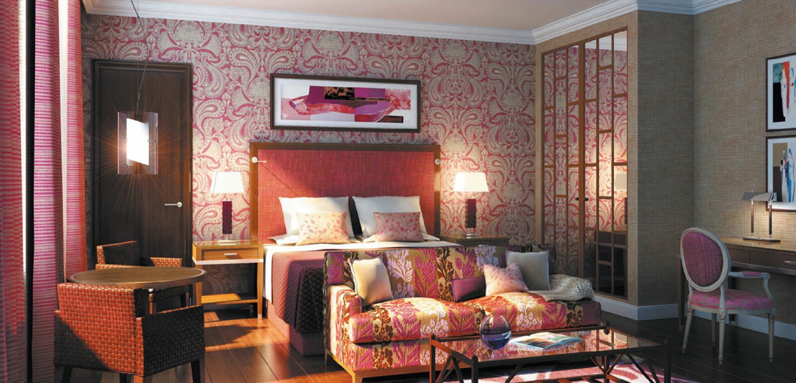 ホテル The Roseate レディング エクステリア 写真 Wallpaper in a bedroom